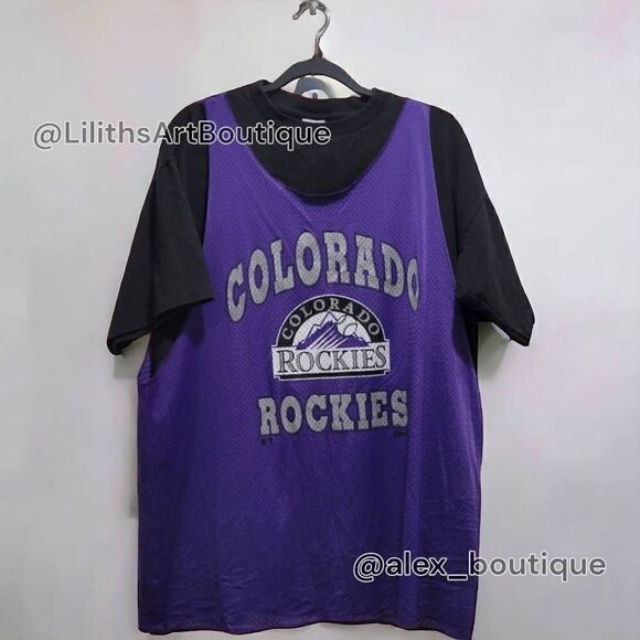 Vintage Colorado Rockies 90s Jersey T-shirt(N018)-Size XL for Men - Picture 1 of 6